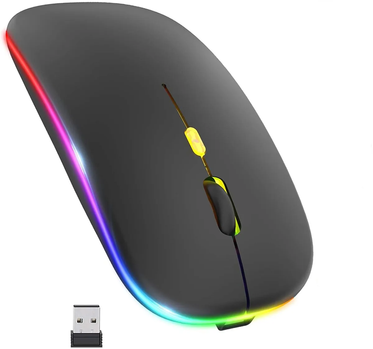 M40 Şarjlı Kablosuz Mouse 800/1200/1600dpi 2.4Ghz Rgb Ledli - SİYAH