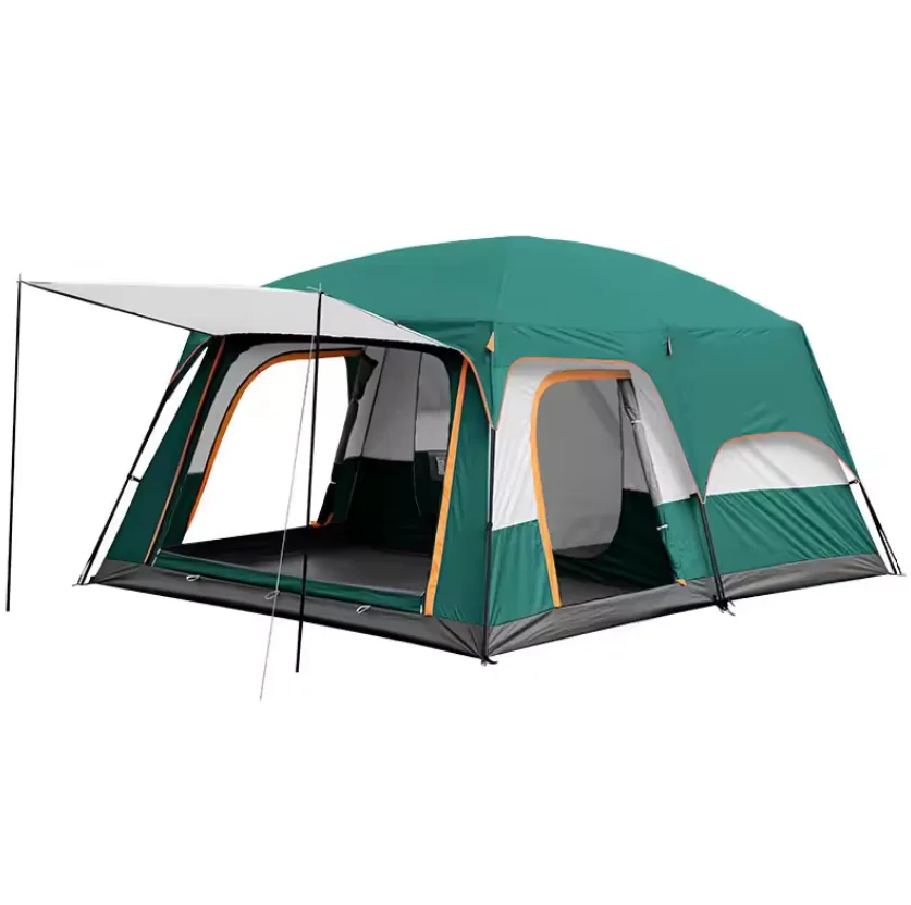 9 Kişilik 1+1 Odalı Kamp Çadırı Su Geçirmez Piknik Çadır 320x220x190cm Sineklikli Pratik Taşınılabilir Pencereli