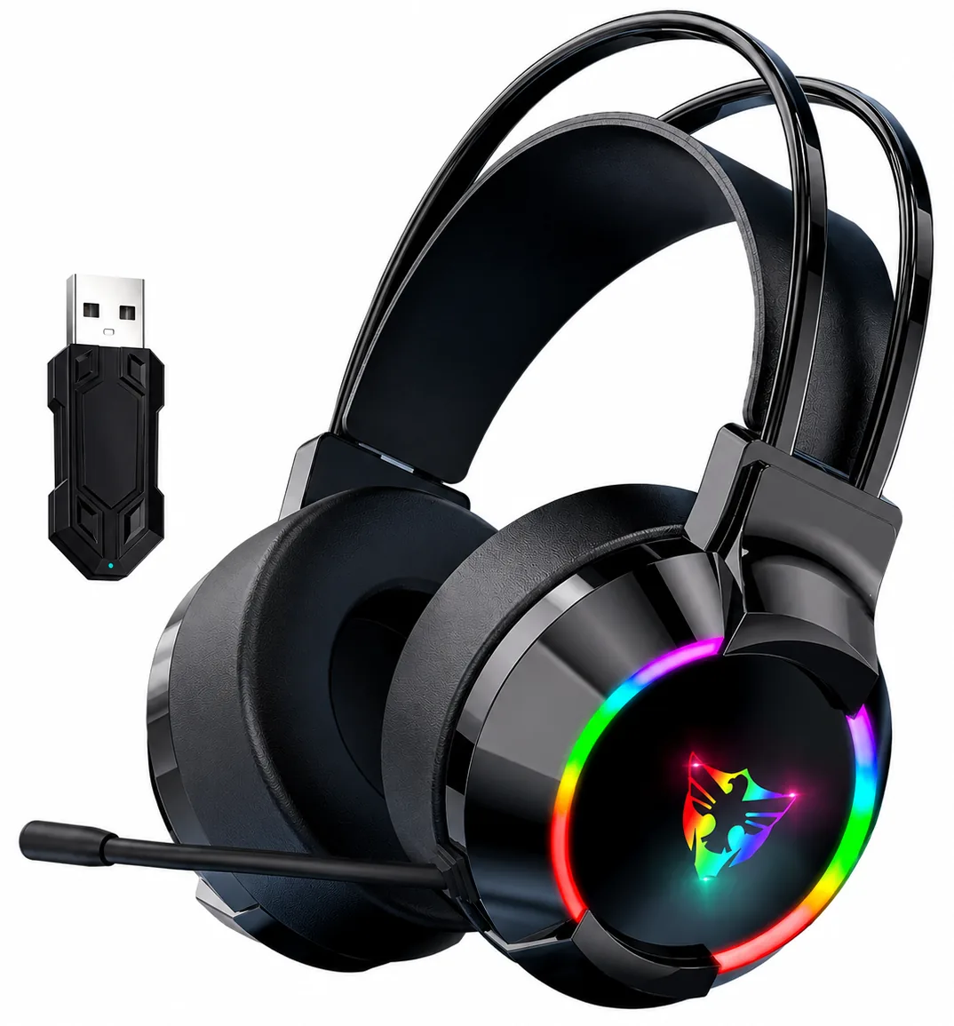 G606 Rainbow 7.1 Siyah Kulak Üstü USB-Typec Kulaklık 4D Mikrofonlu Profesyonel Rgb Oyuncu Kulaklığı
