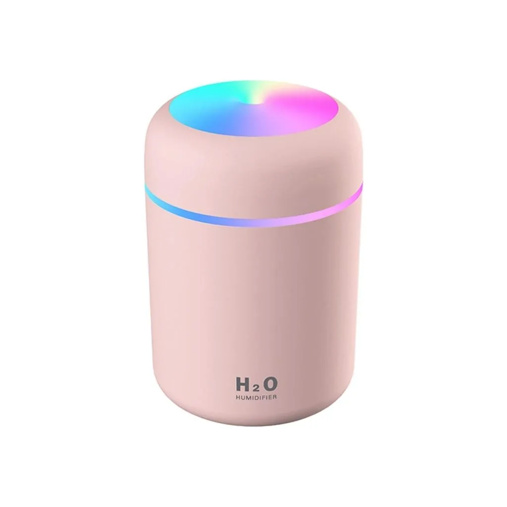 Pembe H2O Hava Nemlendirici Led Işıklı Mini Ortam Oda Hava Nemlendirici Soğuk Buhar Makinesi